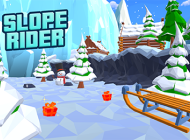 Slope Rider browser challenge screenshot highlighting verification puzzles and fast paced gameplay